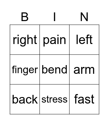 ENGLISH REVIEW TIME Bingo Card