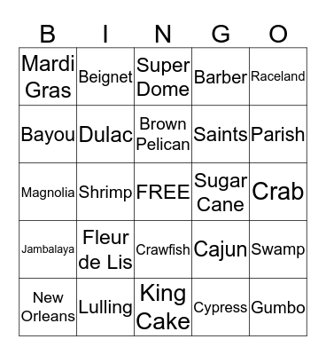 Uzee Family Reunion Bingo Card