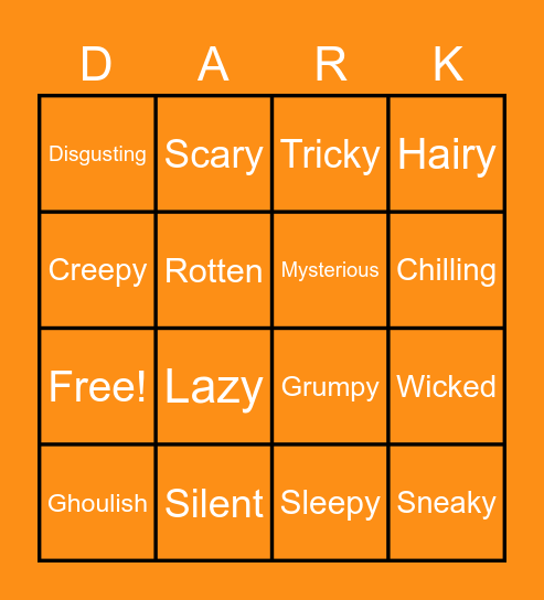 Spooky Traits Bingo Card