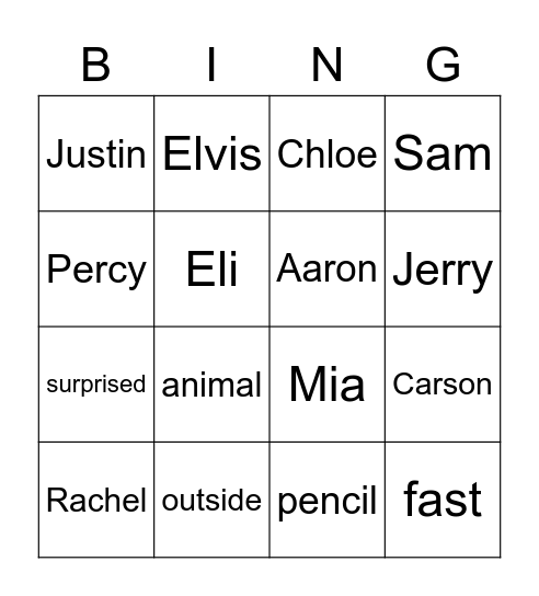 Bingo Card