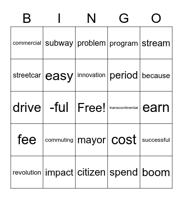 U3LB Bingo Card