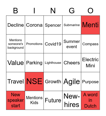 Bing Bingo Card
