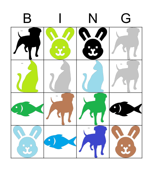 Pets Bingo Card