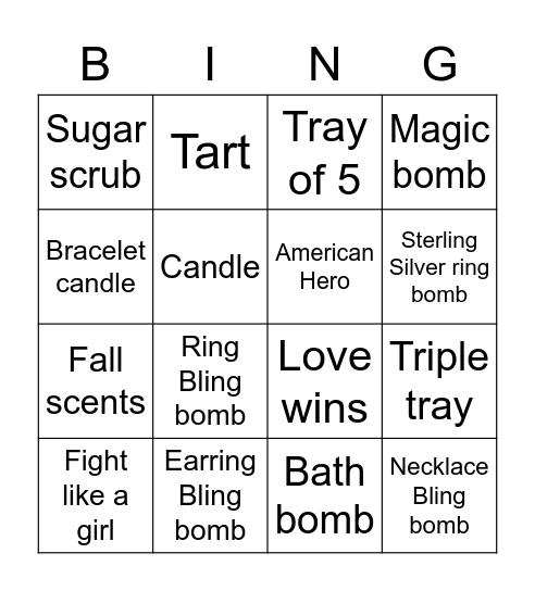 Fight Like A Girl Bingo Card