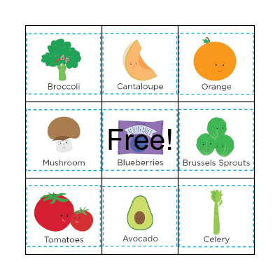 Fruits & Vegetables Bingo Card