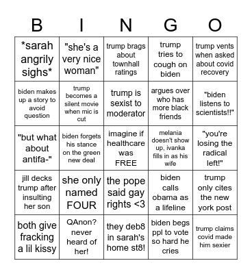 presidential deb8 part ii Bingo Card