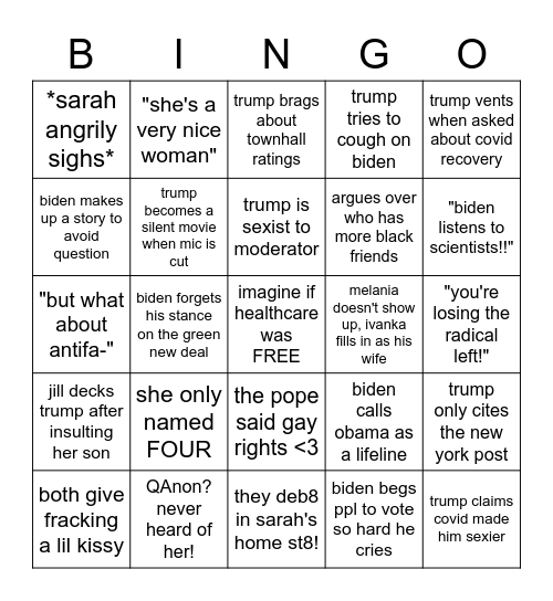 presidential deb8 part ii Bingo Card