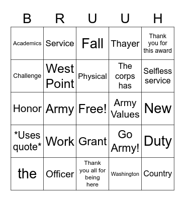 Table **F Nininger Dinner Bingo Card