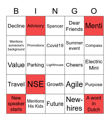 Bing Bingo Card