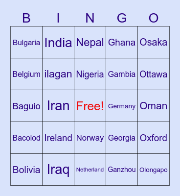 MALING FAMILY Bingo Card