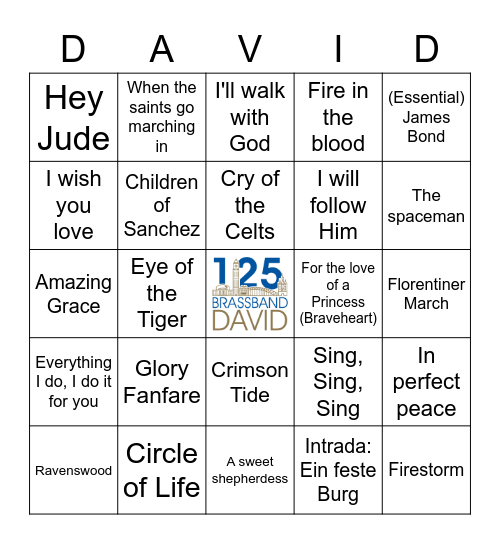 DAVID BINGO Card