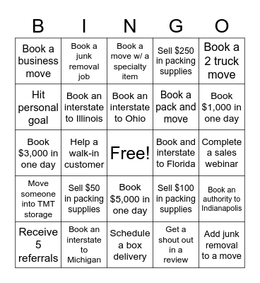 CSR Bingo Card