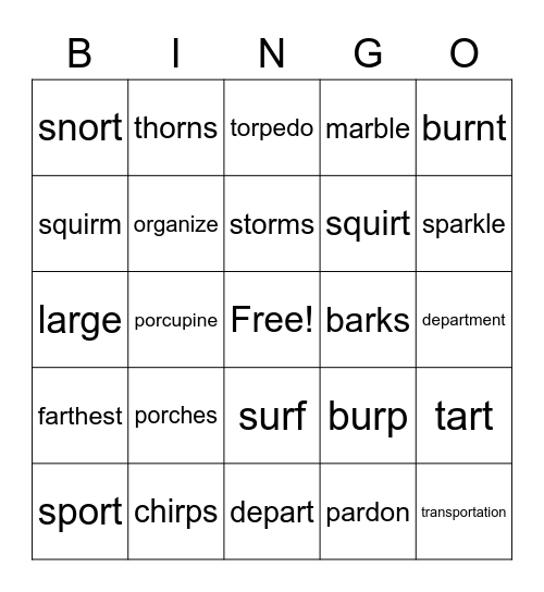 Wilson 8.1 & 8.2 Bingo Card