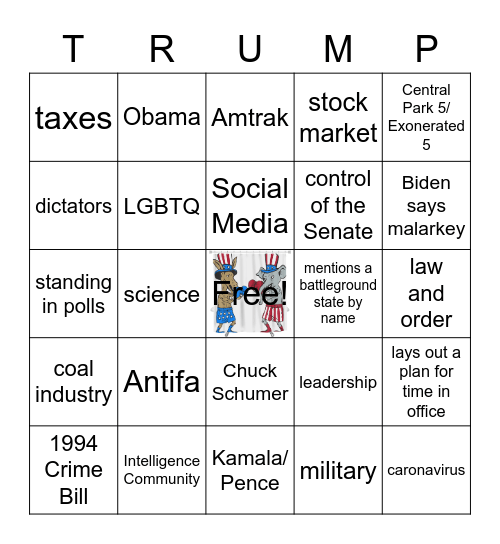 10/22 Presidential Debate Card #2 Bingo Card