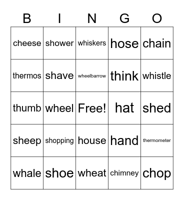 Bingo Word Review Bingo Card