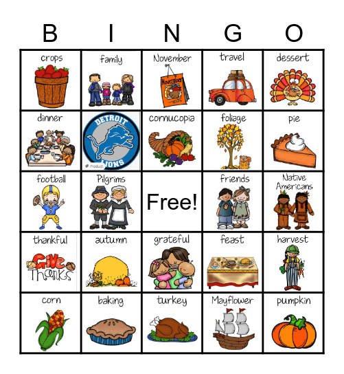 Happy Thanksgiving Bingo Card
