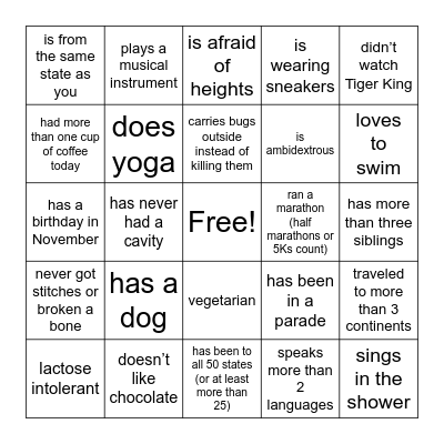 Find someone who... Bingo Card