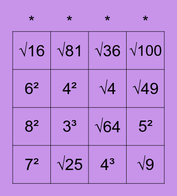 Cálculo Mental Bingo Card