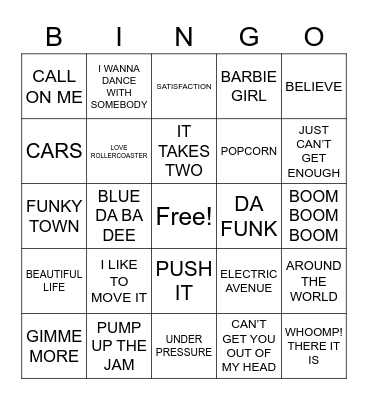 DANCE Bingo Card