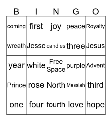 Advent Bingo Card