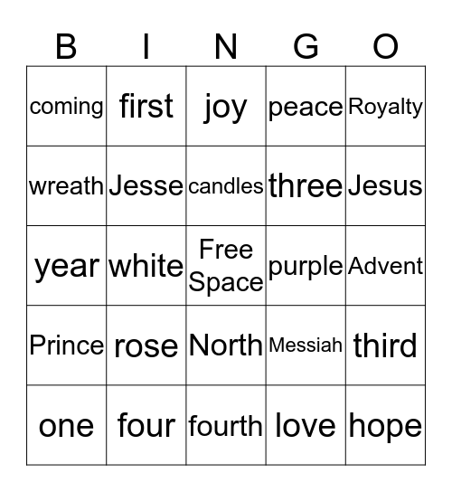 Advent Bingo Card
