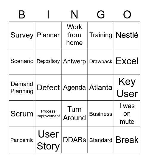 OMP Bingo Card