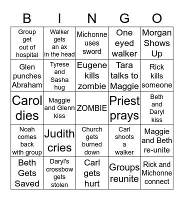 WALKER Bingo Card