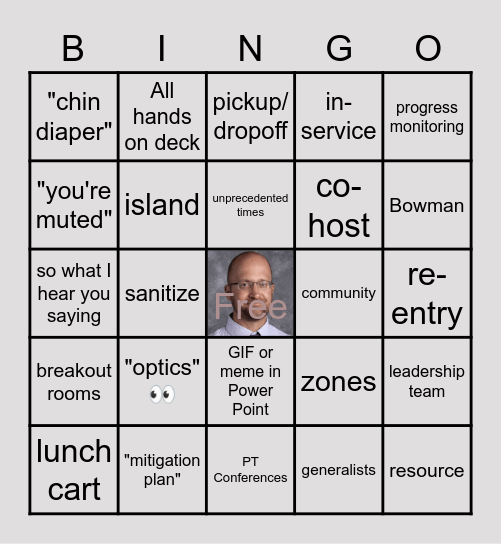 Bowman In-Service BINGO 10/23/20 Bingo Card