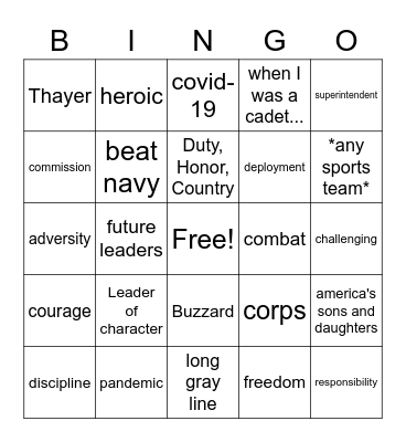 Nininger Dinner Bingo! Bingo Card