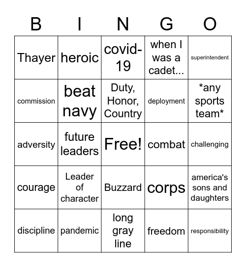 Nininger Dinner Bingo! Bingo Card