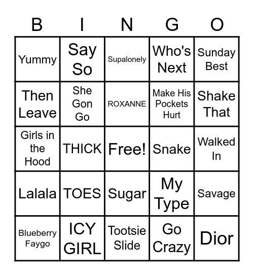 Tik-Tok Bingo Card