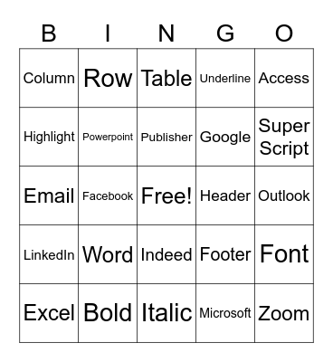 Business Apps. Bingo #2 Bingo Card