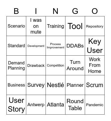 OMP UE Global Workshop Bingo Card