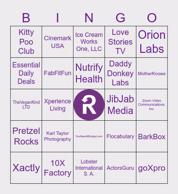 RECURLY CUSTOMER BINGO! Bingo Card