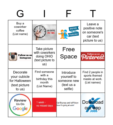 Express Employment Professionals Bingo Card