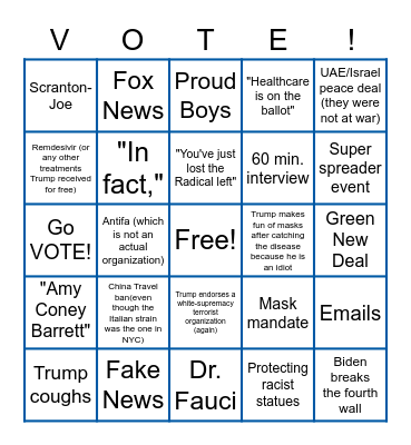 Young Dems Debate Bingo! Bingo Card