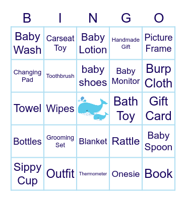 Baby Shower Bingo Card