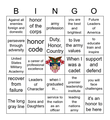 CDT McMickens Bingo Card