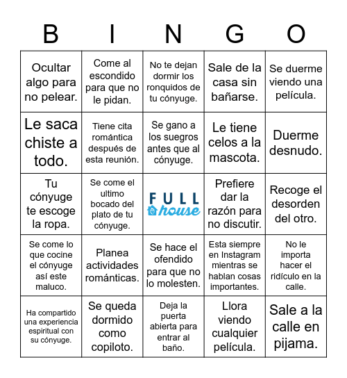 FULL HOUSE Bingo Card