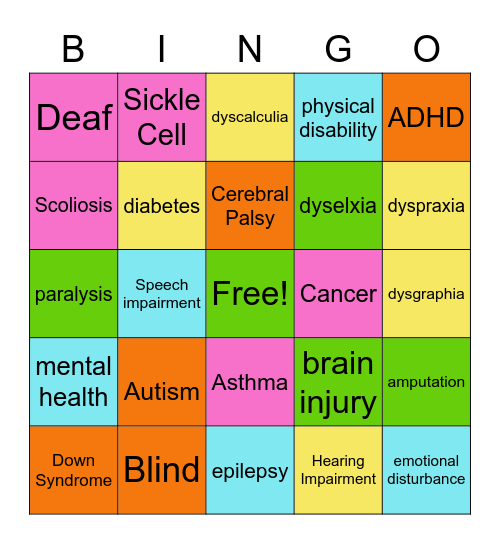 Promote Inclusion Bingo Card