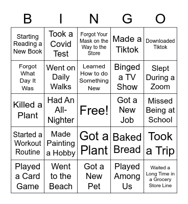 NRHH Quarantine Bingo! Bingo Card