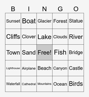 BINGO Around The World Bingo Card