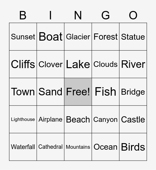 BINGO Around The World Bingo Card