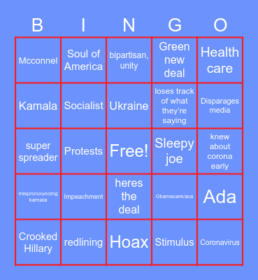 End Game Bingo Card