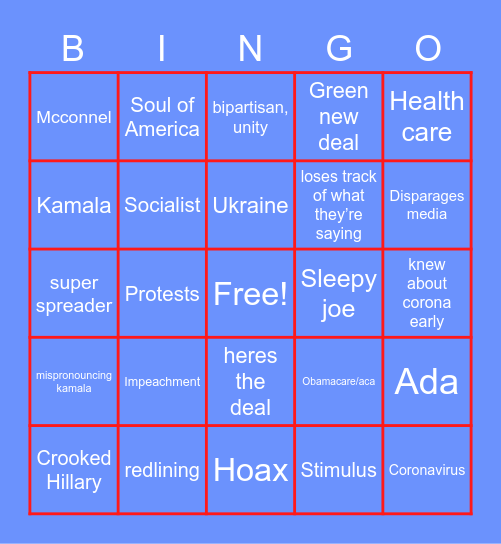 End Game Bingo Card