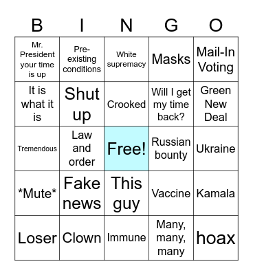 Debate Bingo Card