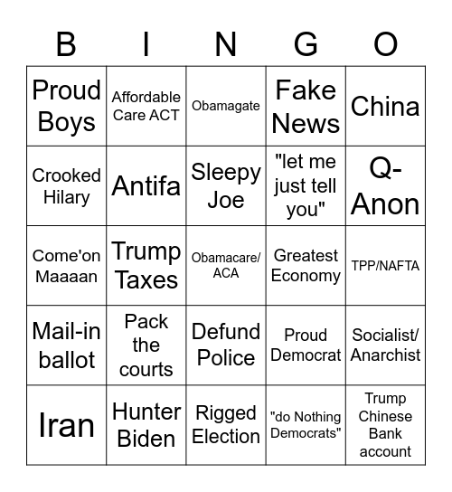 DuhBates Bingo Card