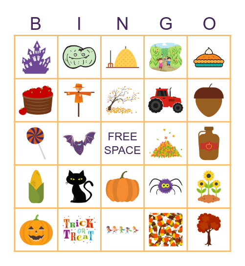 Mrs. Kenny's Class Fall Harvest Bingo Card
