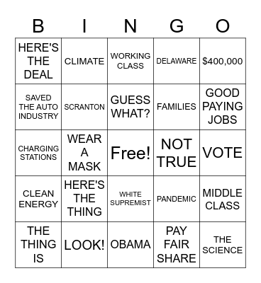 BIDEN BINGO Card