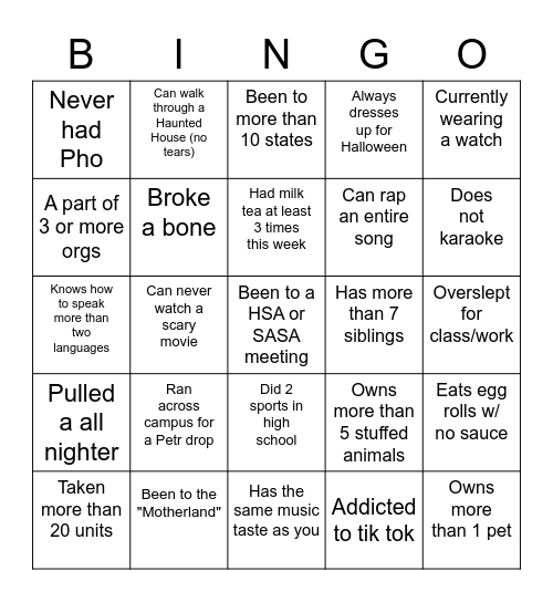 ^-^ Zoom Bingo ^-^ Bingo Card